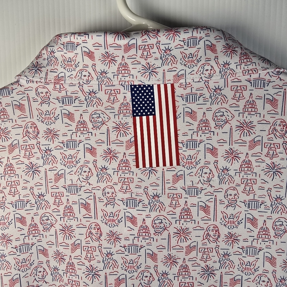 NWOT RHOback Mens Polo Shirt USA Patriotic President Print Golf Casual XXXL - Picture 9 of 10